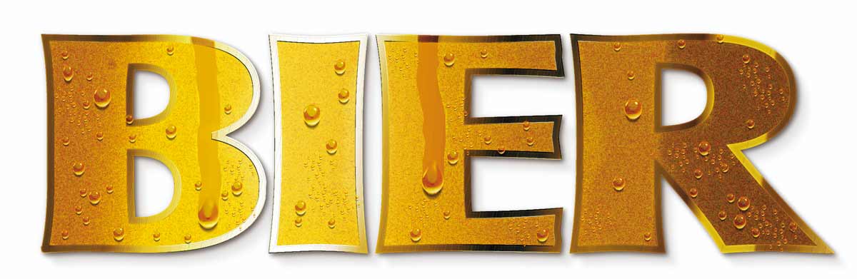 Illustration Titel-Schriftzug der WELT-Beilage »Bier-Report« (Artwork: ©1996 hasche.mediendesign)